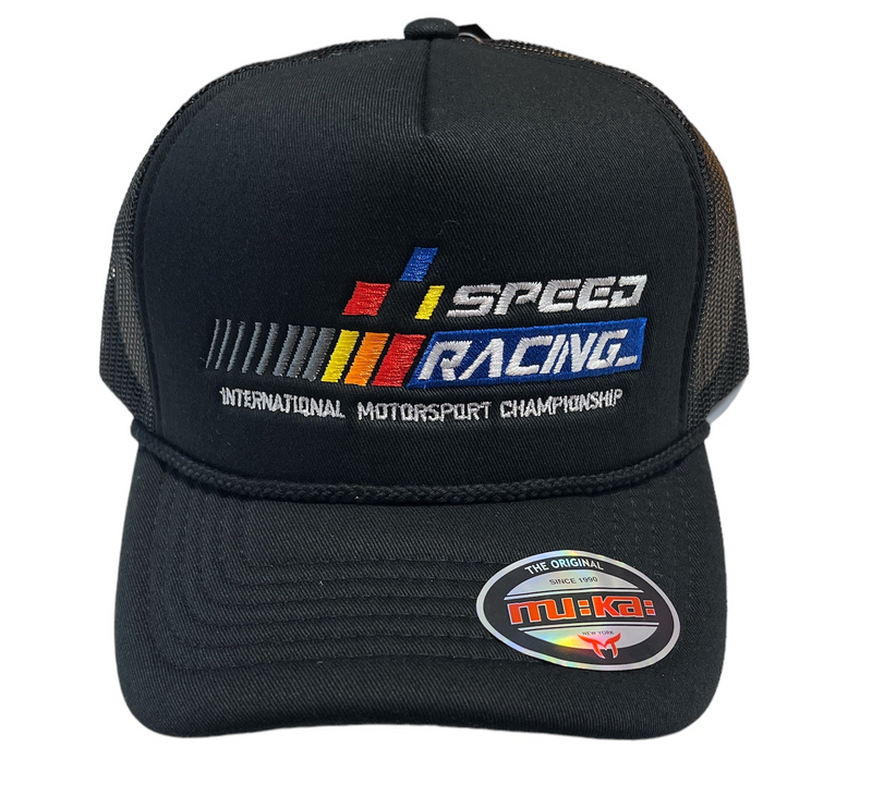 Muka 'Speed Racing' Trucker Hat (Black) TN5302A - FRESH N FITTED-2 INC