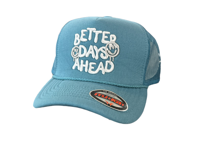 Muka 'Better Day' Trucker Hat (Dusty Blue) T5408 - Fresh N Fitted Inc 2