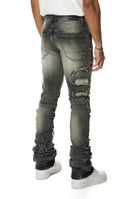 Smoke Rise 'Cut & Sewn Rip Off Letter' Denim (Black Lava) JP24118 - FRESH N FITTED