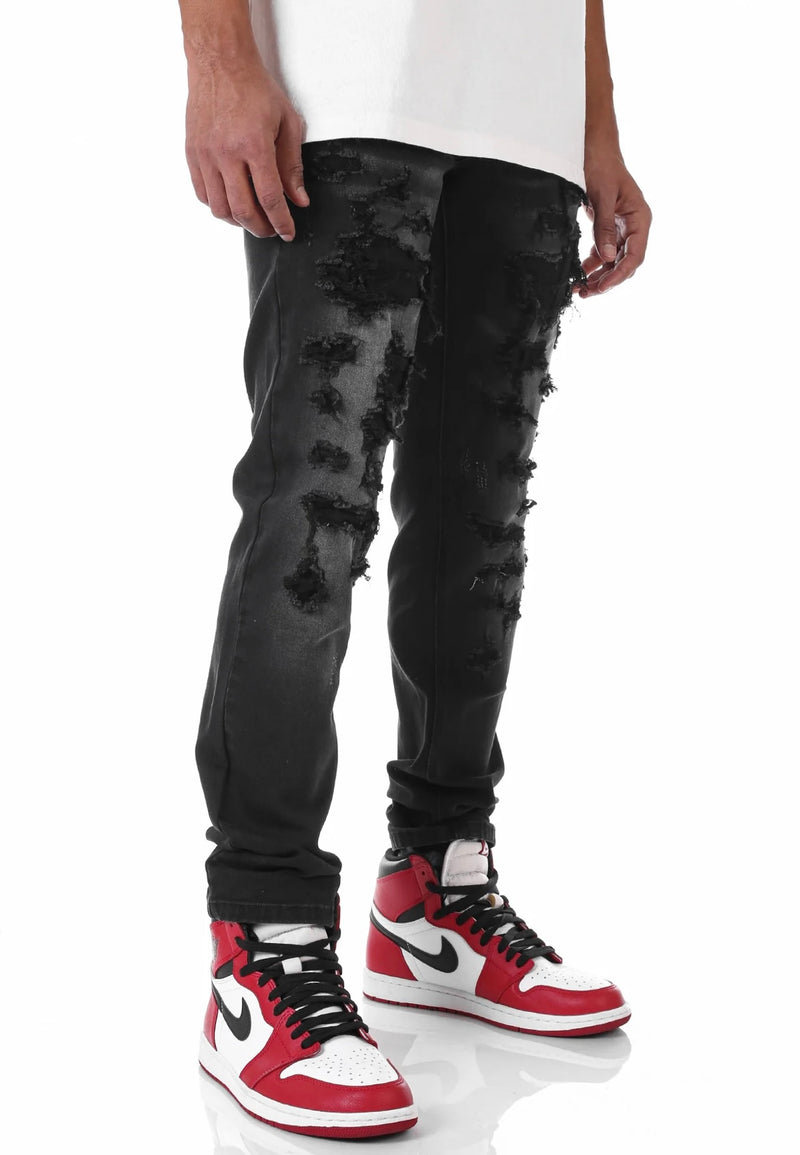 KDNK 'Under Patch Web' Jeans (Black) KND4492