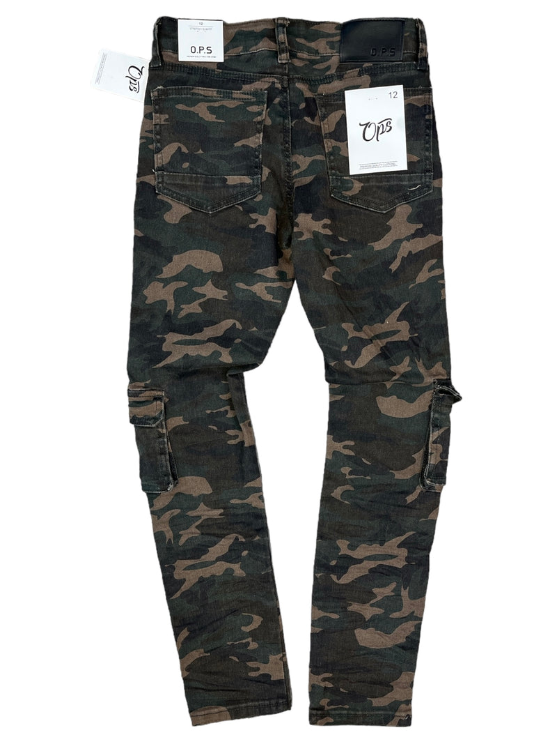 Ops Kids 'Cargo' Camo Utility Pants (Woodland) OPS1706