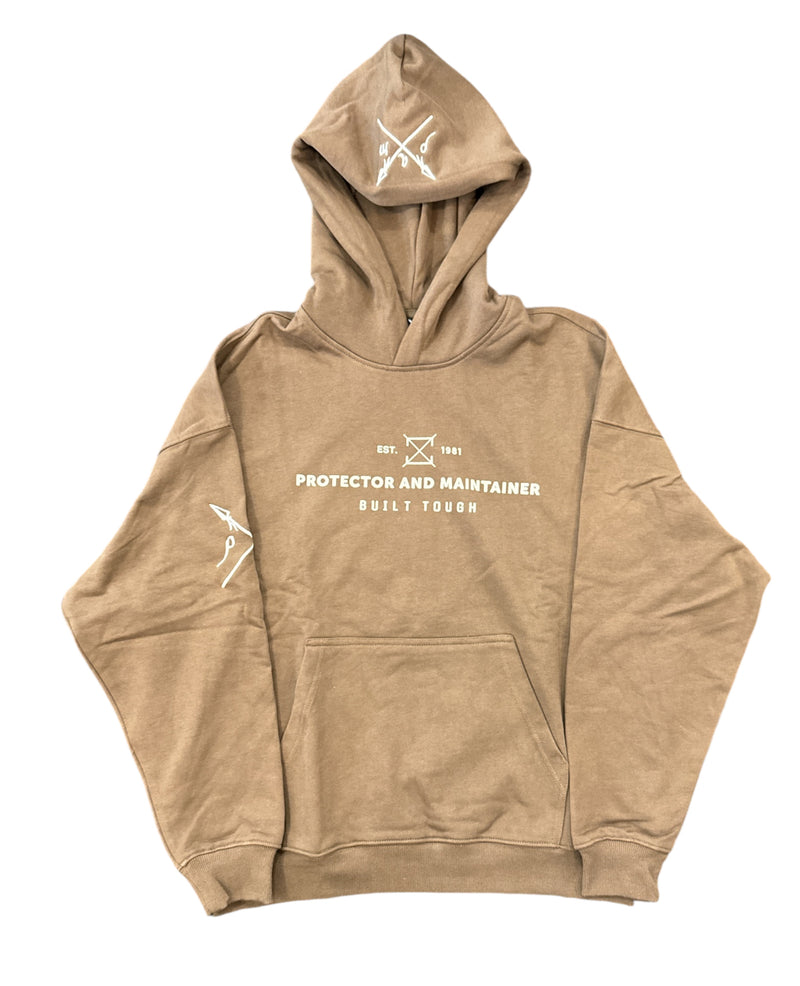 Protector and Maintainer 'Built Tough' French Terry Pullover Hoodie (Mud)