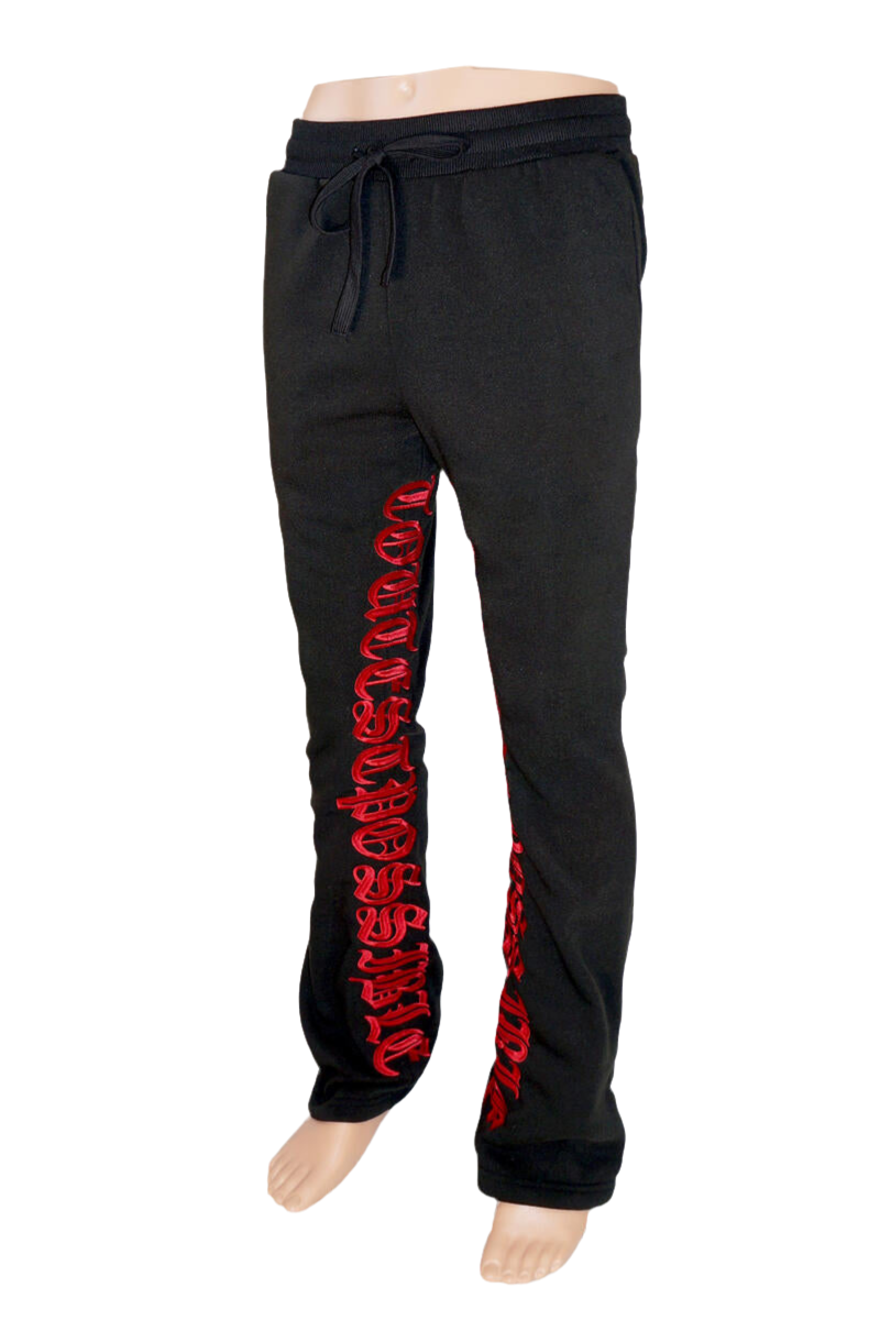 Spark 'Toughest Possible' Stack Fleece Pants (Black/Red) S3038