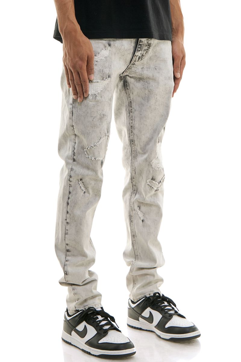KDNK ‘Rip & Repair’ Skinny Denim (Grey) KND4693