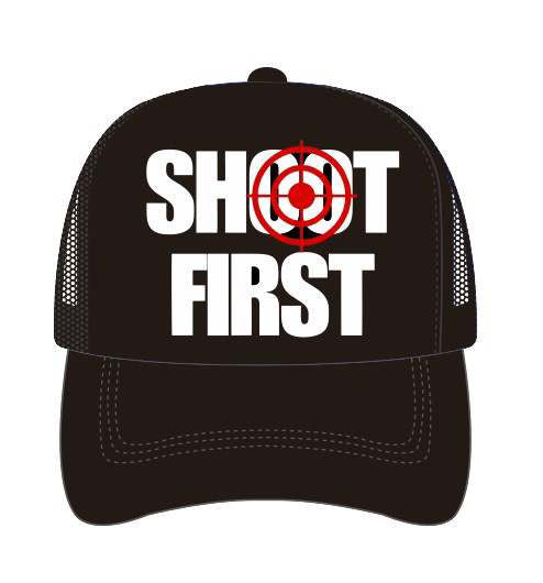 KML 'SHOOT FIRST' Trucker Hat (Black) - FRESH N FITTED-2 INC