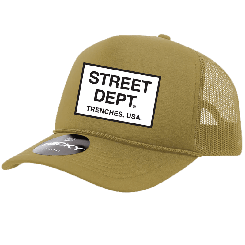 PG Apparel 'Street Dept'Trucker Hat (Khaki) STDPT200 - Fresh N Fitted Inc