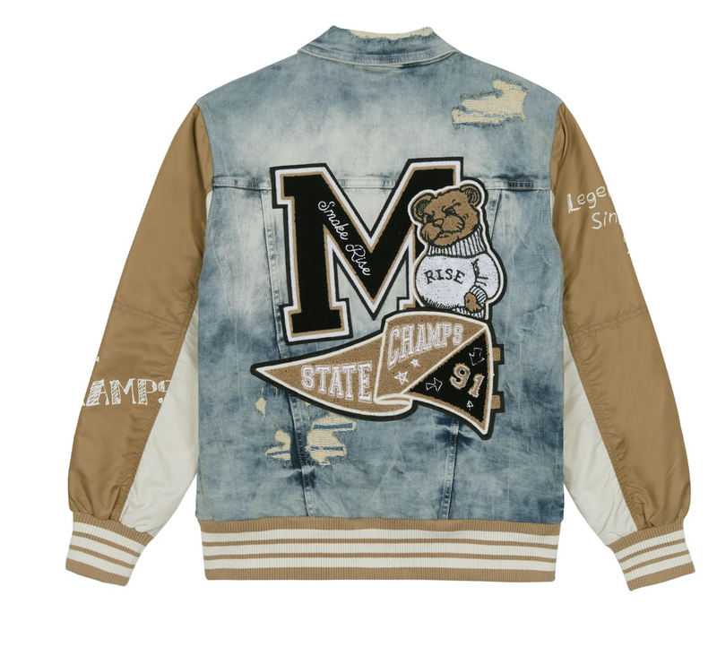 Smoke Rise 'Varsity' Denim Jacket - FRESH N FITTED-2 INC