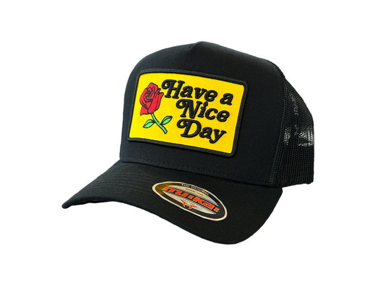 Muka 'Have A Nice Day' Trucker Hat (Black) T5401 - Fresh N Fitted Inc 2