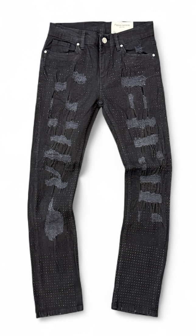 FWRD 'Crystalized' Denim (Black) FW-330293