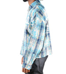 Kleep Mens Cropped Long Sleeve Heavy Flannel Shircket (Blue) KW-5320 - FRESH N FITTED