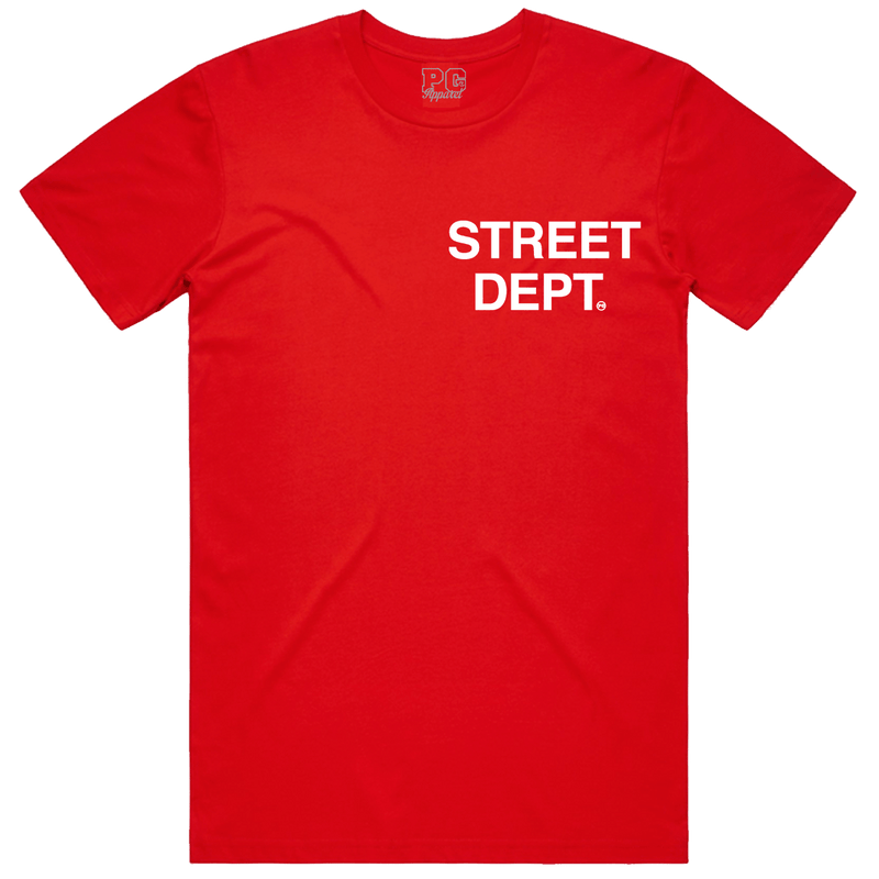 PG Apparel 'Street DEPT' T-Shirt (Red) STDPT100 - Fresh N Fitted Inc 2