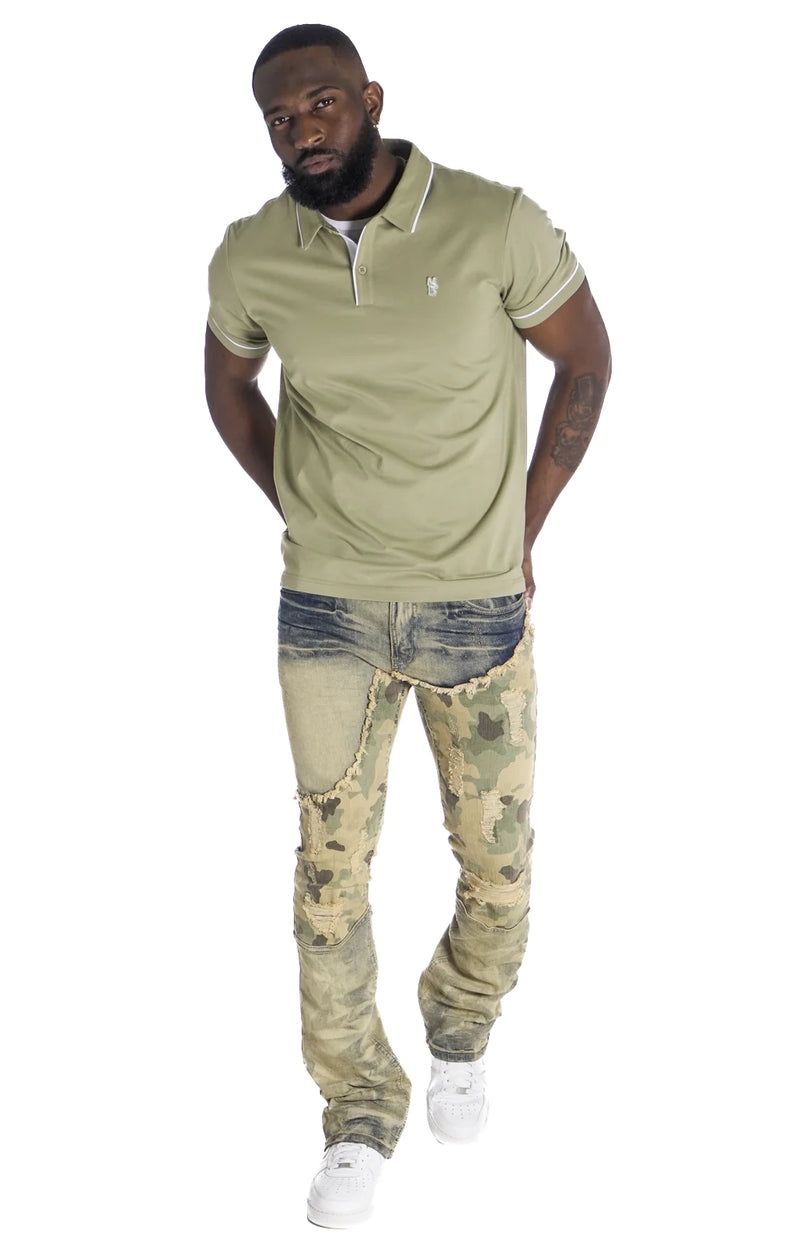 Makobi ' Costello' Stacked Denim (Dirt Wash Camo) M1919 - Fresh N Fitted Inc