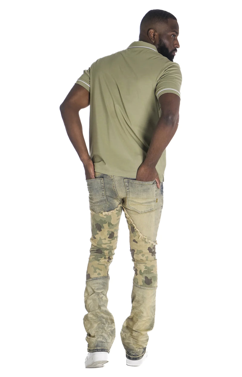 Makobi ' Costello' Stacked Denim (Dirt Wash Camo) M1919 - Fresh N Fitted Inc