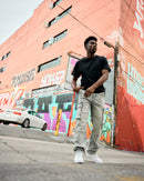 Anom 'Lash' Cargo Pockets Denim (L.Blue Wash) ANM166SKT - FRESH N FITTED