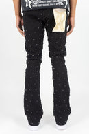 Rebel Denim 'Diamond' Stacked Flare Denim (Black) 652-630 - FRESH N FITTED