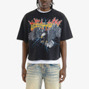 Copper Rivet 'Money Doesn’Destroy Eagle' Oversize Crop T-Shirt (Black) 511024