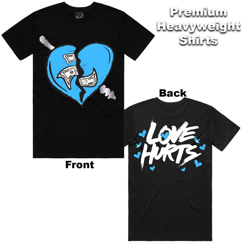 PG Apparel 'Love Hurts' T-Shirt (Black/Carolina Blue) LHT100 - FRESH N FITTED