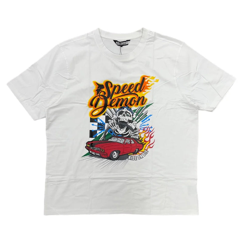 Rebel Minds 'Speed Demon' Graphic T-Shirt (White) 141-146