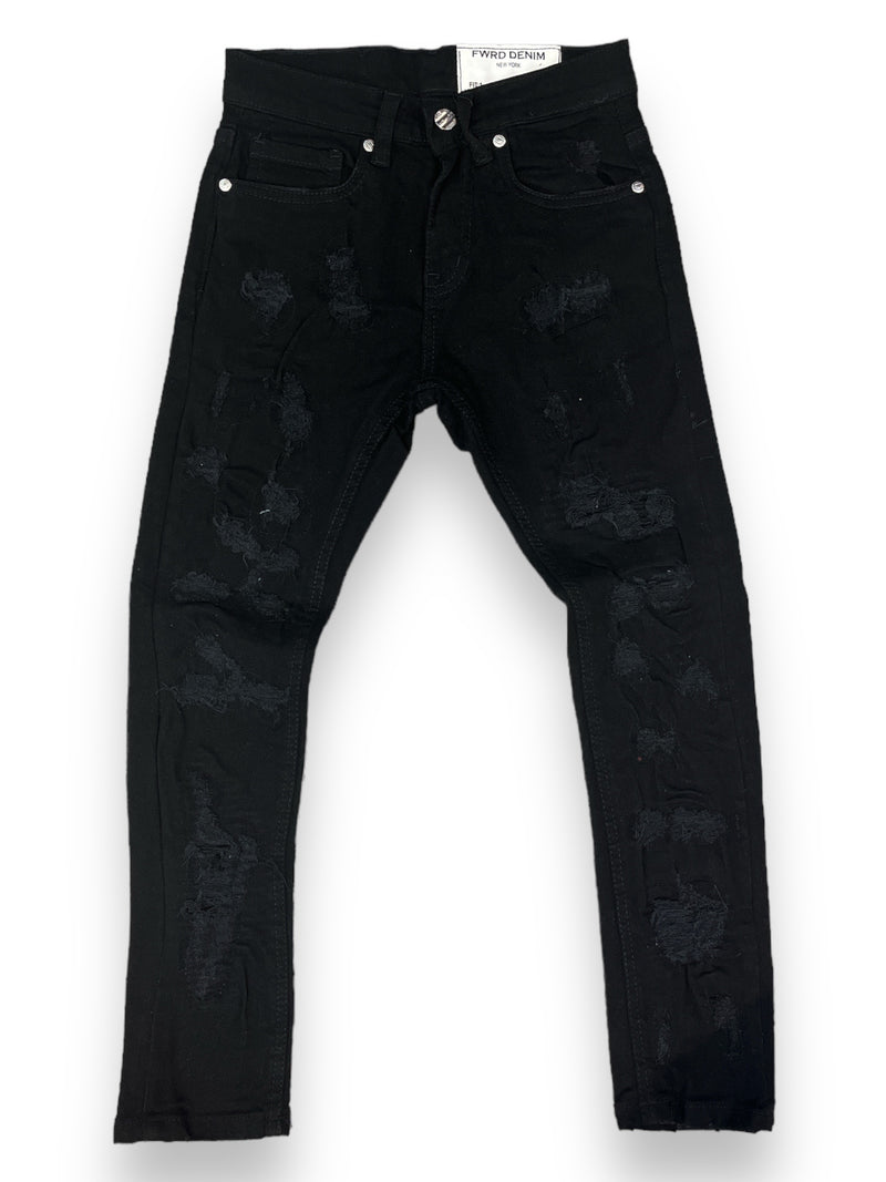 FWRD Kids 'Gashed' Denim (Jet Black) FW-33705K - FRESH N FITTED-2 INC