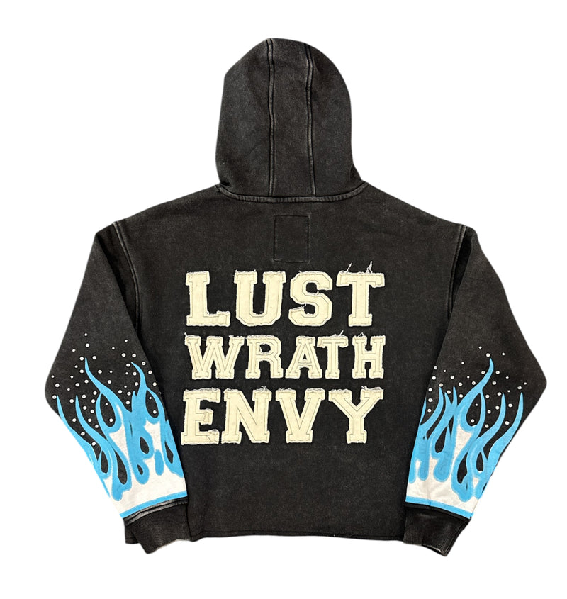Copper Rivet 'Desires' Cropped Hoodie (Black) 531076