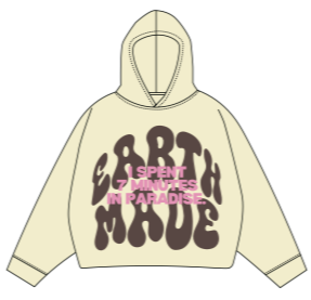 7M ‘EARTH MADE' Cropped Hoodie (Cream)