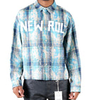 Kleep Mens Cropped Long Sleeve Heavy Flannel Shircket (Blue) KW-5320 - FRESH N FITTED