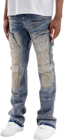 Copper Rivet 'Carpenter' Front Zipper Pocket Flare Denim (MTB) 533018