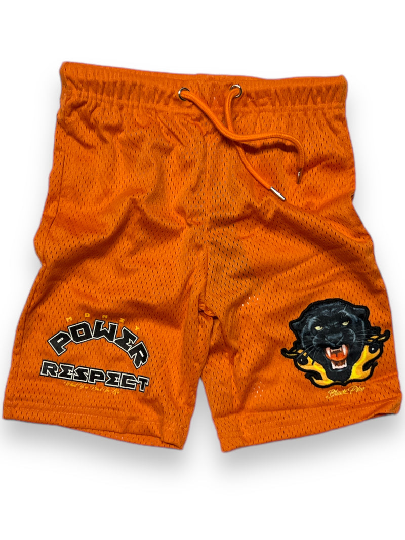 Black Pike Kids 'Panther' Mesh Shorts (Orange) BS2445 - Fresh N Fitted Inc 2