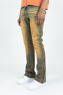 Roar Denim 'Rhinestone' Stacked Flare Denim (Rust) G52-669 - FRESH N FITTED