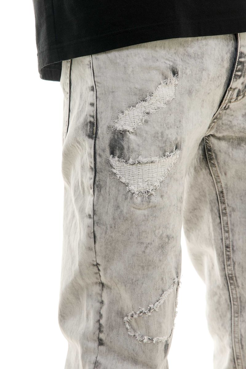 KDNK ‘Rip & Repair’ Skinny Denim (Grey) KND4693