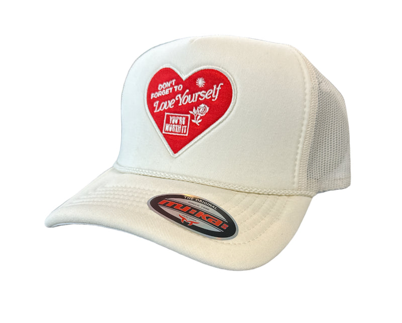 Muka 'Love Yourself' Trucker Hat (Ivory) T5409 - Fresh N Fitted Inc 2