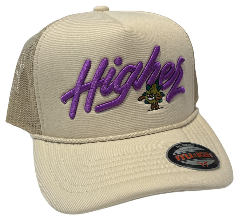 Muka 'Higher' Trucker Hat (Oatmeal) TN5319A - FRESH N FITTED-2 INC