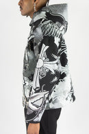 Rebel Minds 'Cross Angel' Rhinestone Tapestry Hoodie (Black) 152-338 - FRESH N FITTED