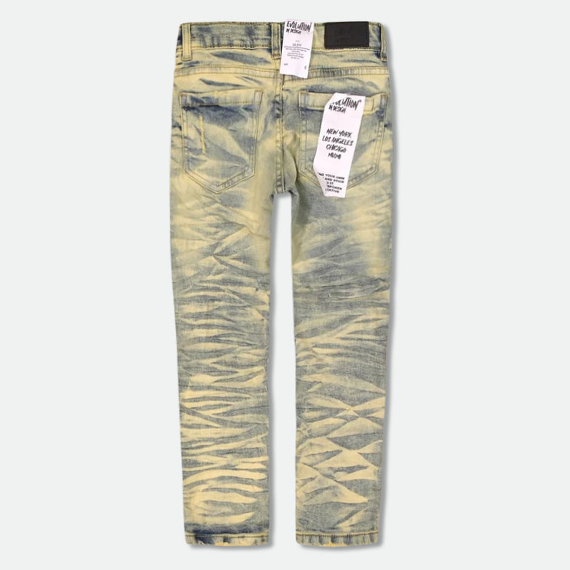 Evolution Kids 'Wild Tiger' Distressed Ripple Denim (Ice Tint) EV-33319/LK