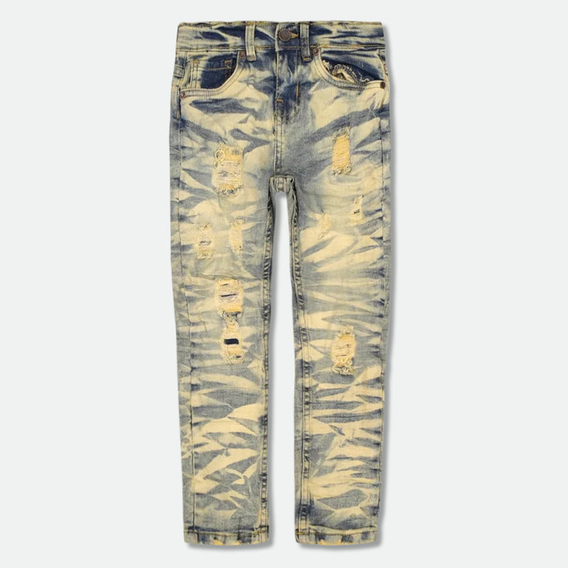 Evolution Kids 'Wild Tiger' Distressed Ripple Denim (Ice Tint) EV-33319/LK