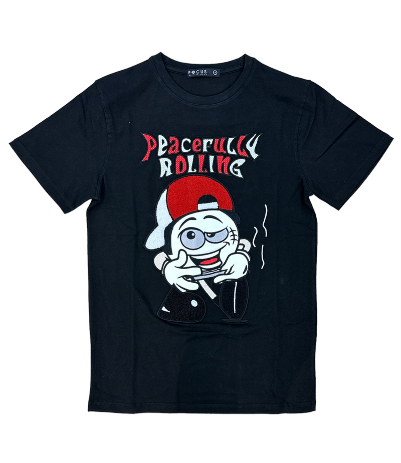 Focus 'Peacefully Rolling' T-Shirt (Black) 80527S