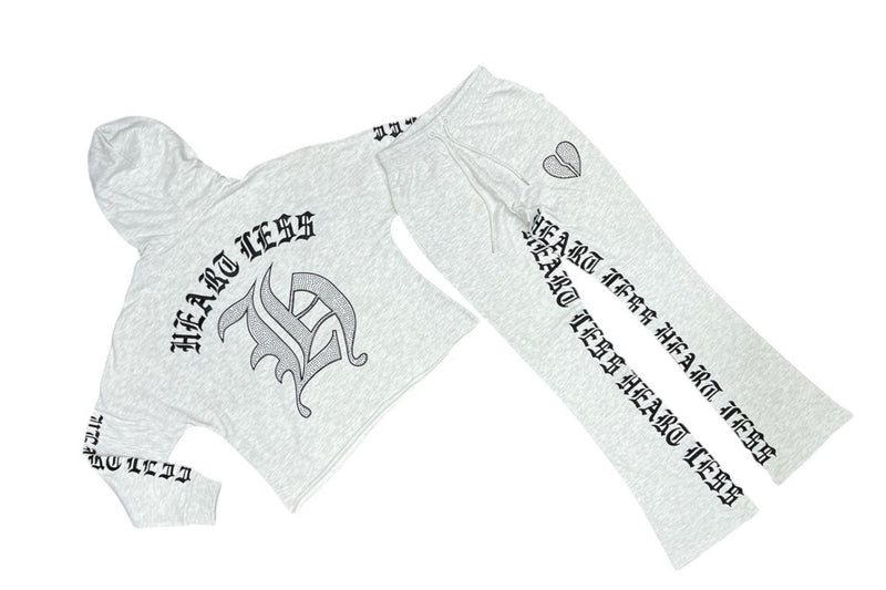 Focus 'Heartless' Stacked Stone Sweatpants (Grey)80559 - FRESH N FITTED