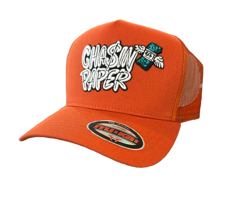 Muka 'Chasin Paper' Trucker Hat (BT Orange) T5403 - Fresh N Fitted Inc 2