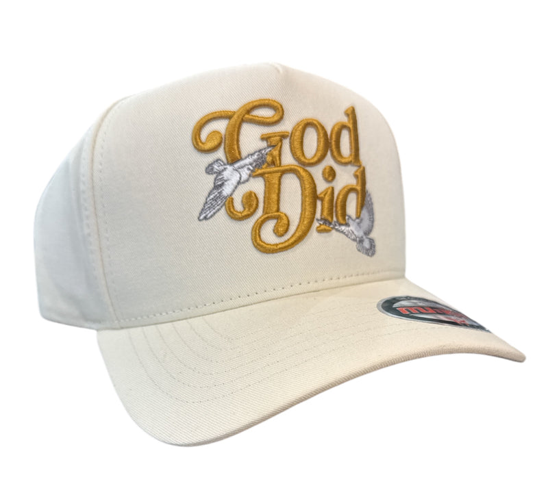 MUKA 'God Did' Snapback Hat (Ivory) S4448