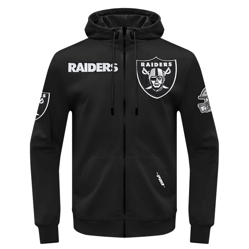 Pro Standard Las Vegas Raiders 'Classic Wind Suit' Full Zip Hoodie (Black) - FRESH N FITTED
