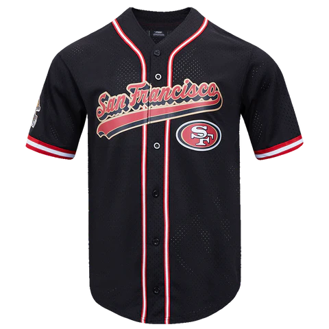 San Francisco 49ers 'Script Tail' Button Down Shirt (Black)