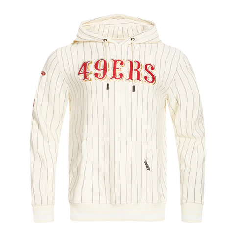 San Francisco 49ers 'PinStripe' Retro Hoodie (Eggshell)