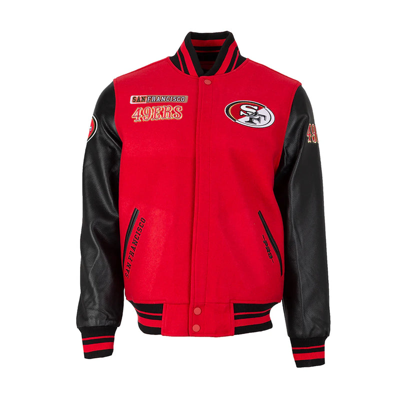 Pro Standard 'San Francisco 49ers Split Logo' Varsity Jacket (Red) Fs46410391