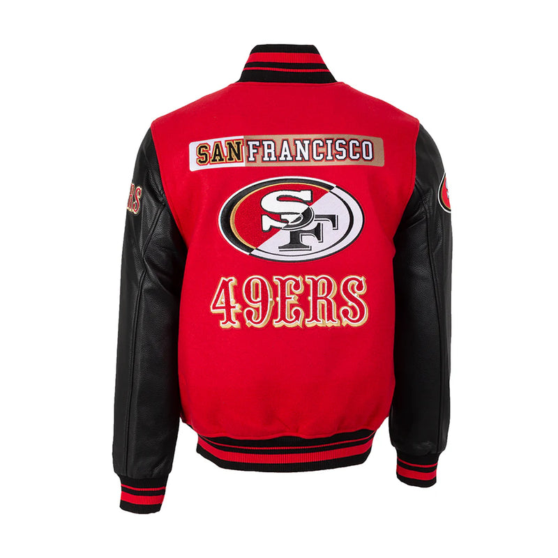 Pro Standard 'San Francisco 49ers Split Logo' Varsity Jacket (Red) Fs46410391