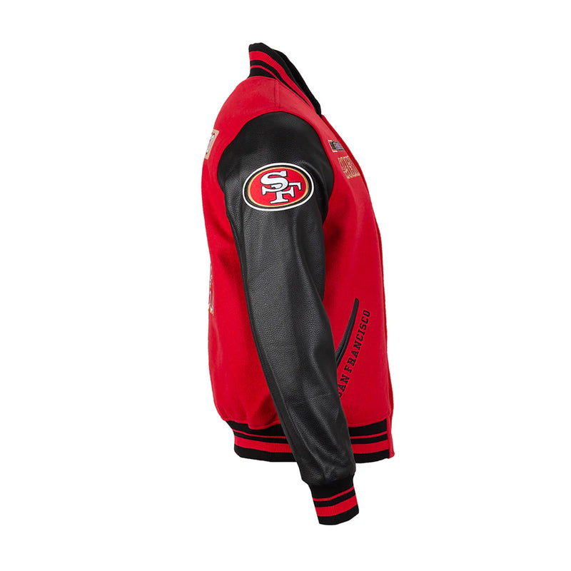 Pro Standard 'San Francisco 49ers Split Logo' Varsity Jacket (Red) Fs46410391