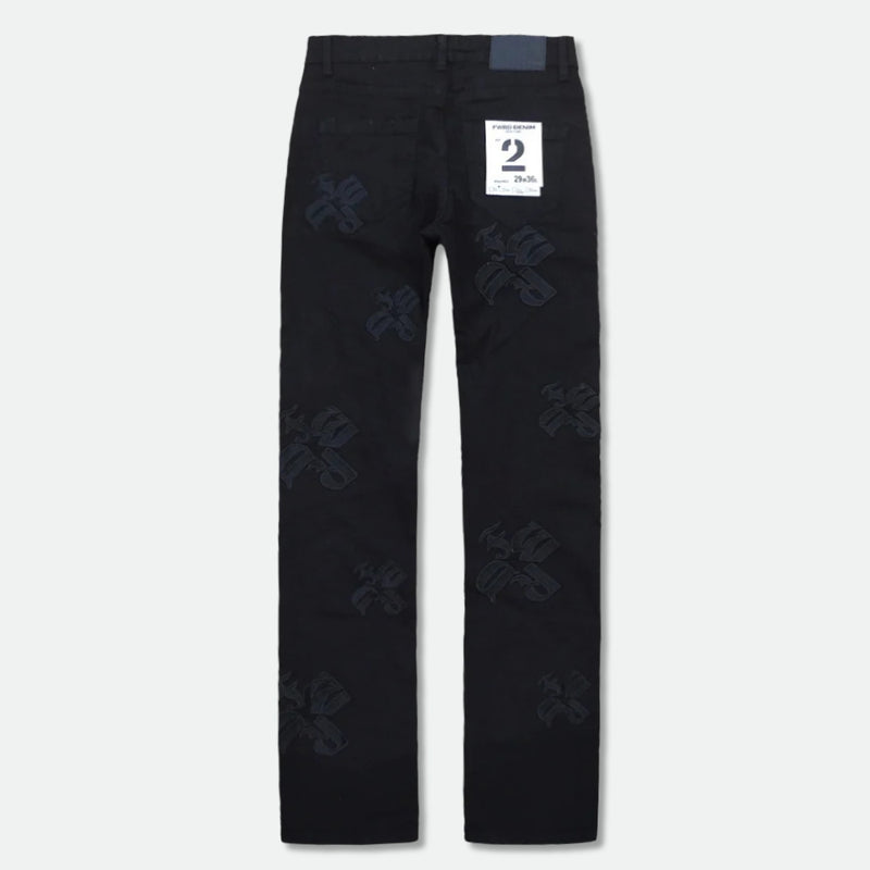 FWRD 'EMB' Stacked Denim (Jet Black) FW-330068A