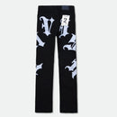 FWRD 'Lavish' Embroider Stacked Denim(Jet Black) FW-330128A - FRESH N FITTED