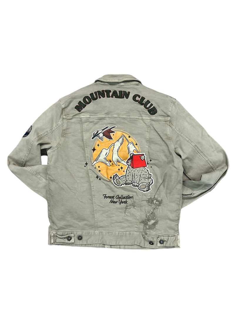 Smoke Rise 'Outdoor Cargo' Denim Jacket (Khaki) JJ23614 - Fresh N Fitted Inc