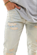 KDNK All-Over Stitch Ankle Zip Denim (VT. LT Blue) KND4193 - FRESH N FITTED