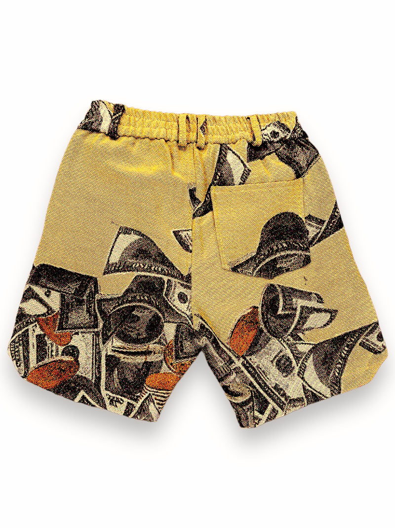 Majestik 'C.R.E.A.M.' Tapestry Jacquard Shorts (Beige)